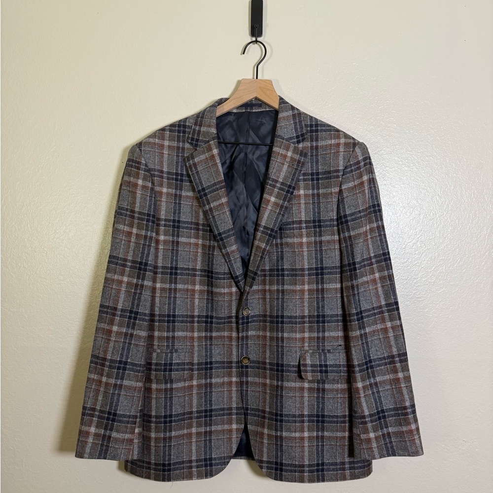 Williams & Kent Wool and Silk Plaid Blazer‎